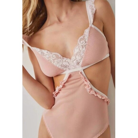 We Are HAH X Free People Women's Key to Ur Heart Bodysuit Copper Rose Size XS NW - Picture 3 of 3